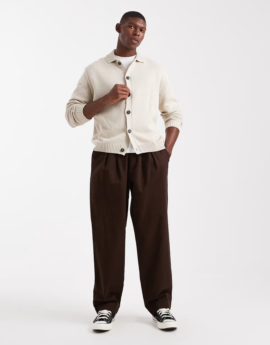 ASOS ONLY & SONS regular cardigan in stone - 2