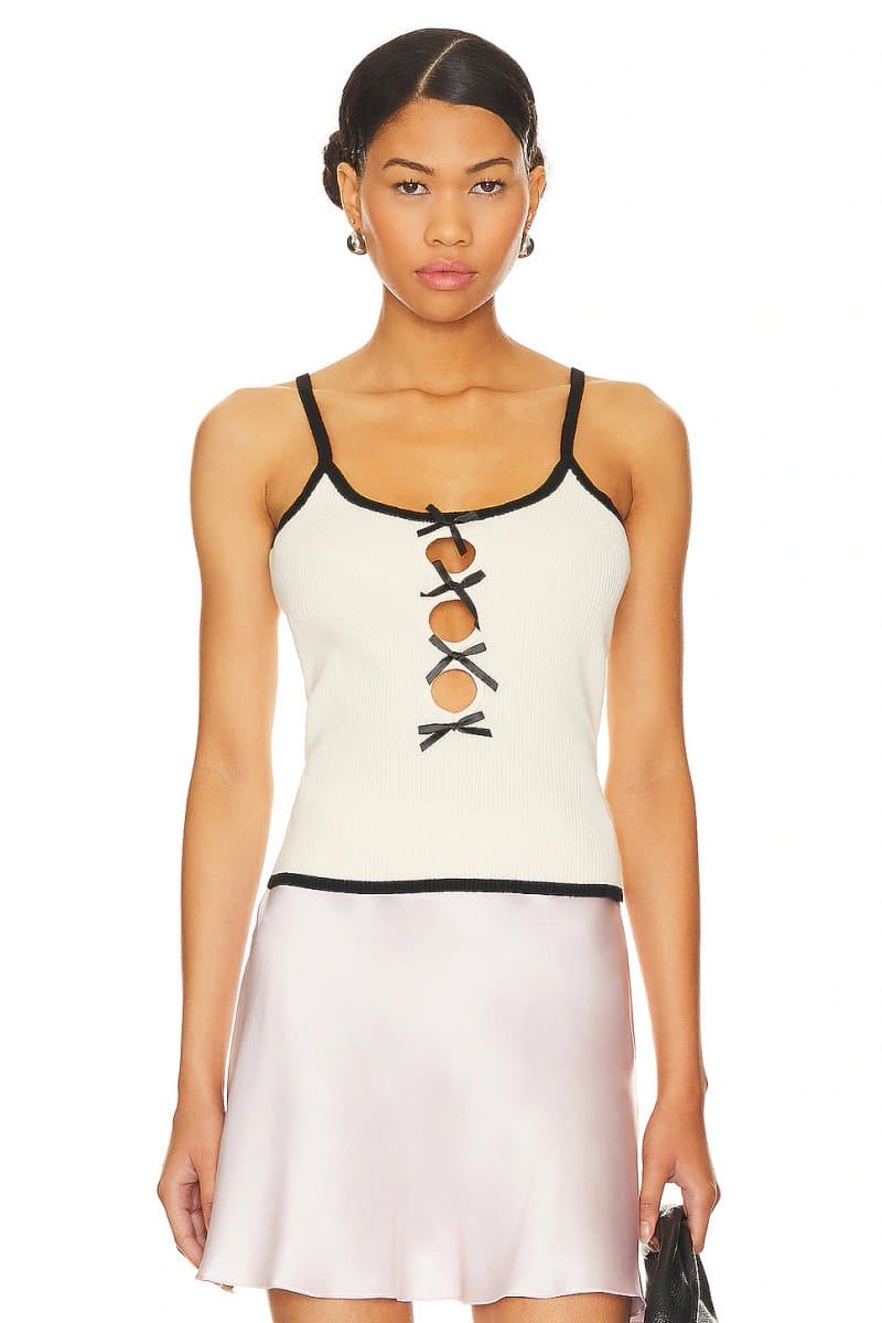 revolve Revolve Kiss Me Cami with Cutout Detail in Bone