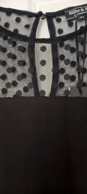Billie & Blossom Lovely ladies black polka dot chiffon dress. - 4