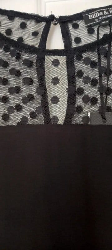 Billie & Blossom Lovely ladies black polka dot chiffon dress. - 4