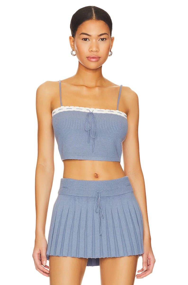 revolve Revolve Rib Knit Cami Top in Denim Blue