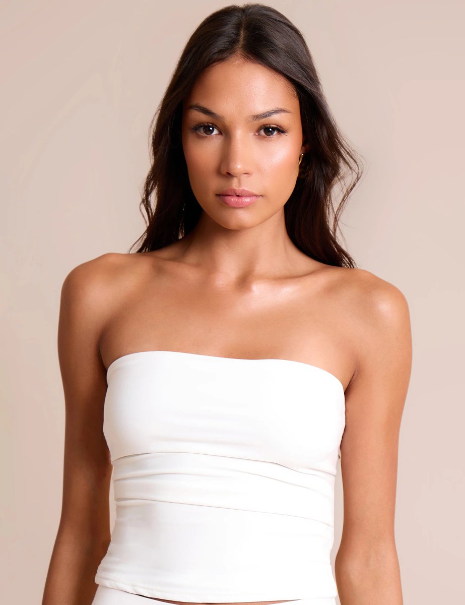 Public Desire Bandeau Luxe Slinky Top White - 2