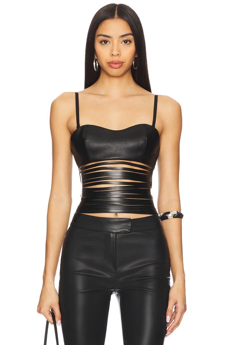 revolve Leather Lazer Top