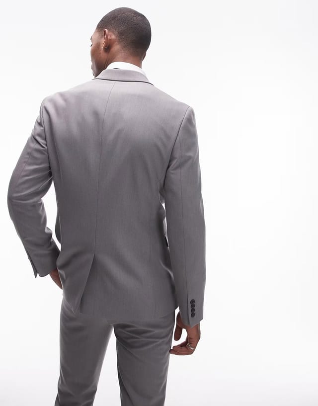 ASOS Topman skinny suit jacket in grey - 2