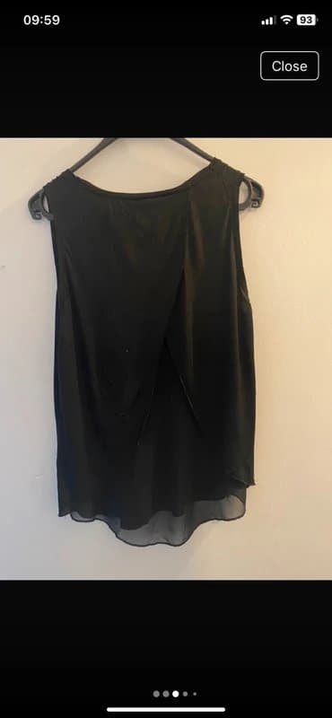 ONLY Only ASOS Black Chiffon Back T Shirt Top sz S Good Condition