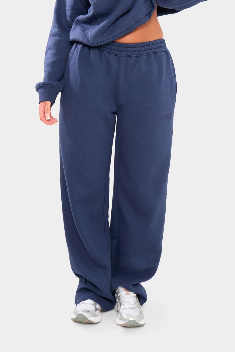 Kaiia Kaiia Logo Wide Leg Joggers Deep Blue - 3