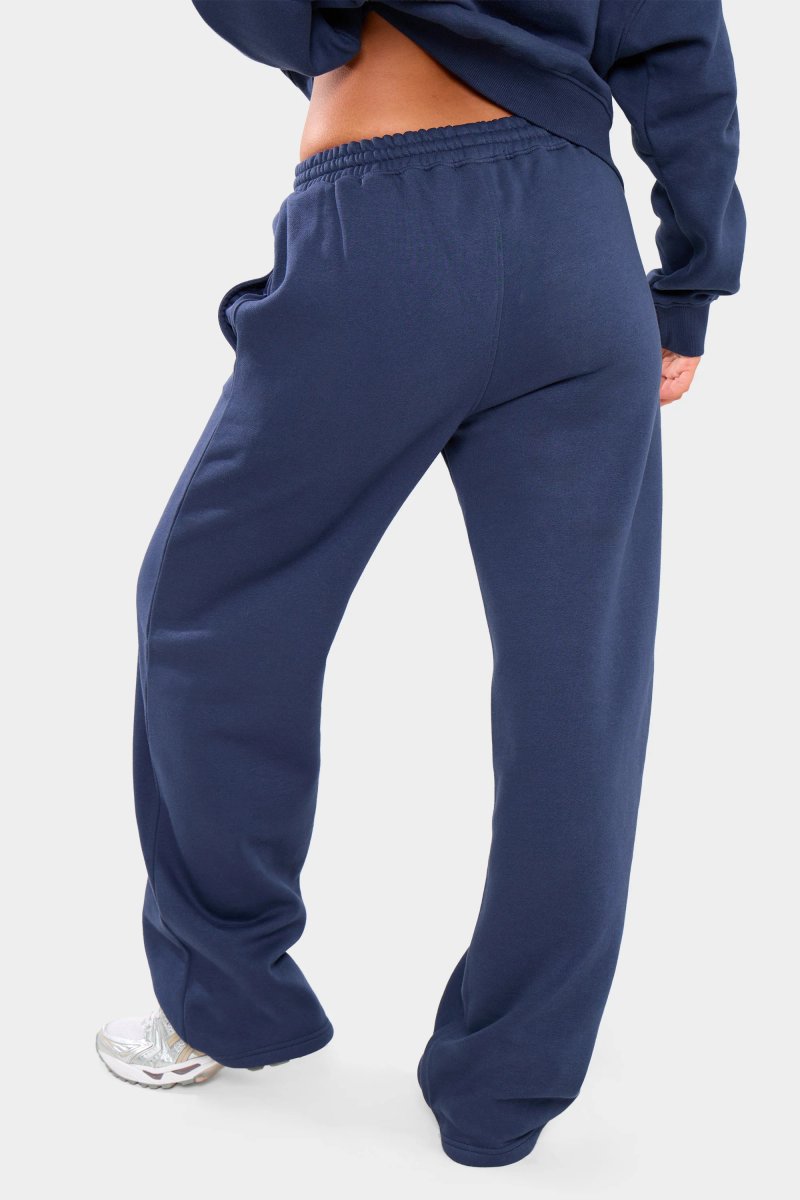 Kaiia Kaiia Logo Wide Leg Joggers Deep Blue - 4