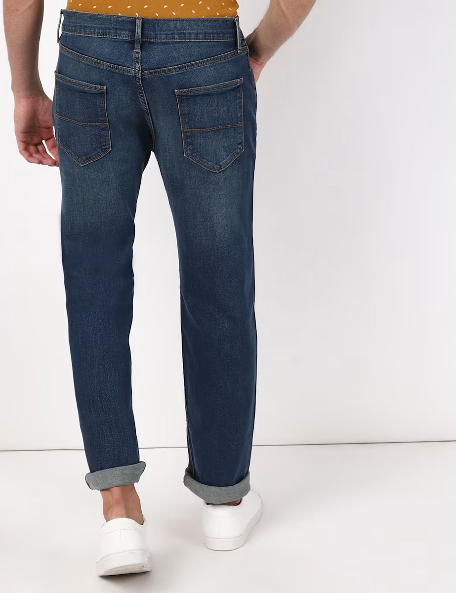 Marks & Spencer M&S Regular Comfort Stretch Straight Fit Light Blue - 2