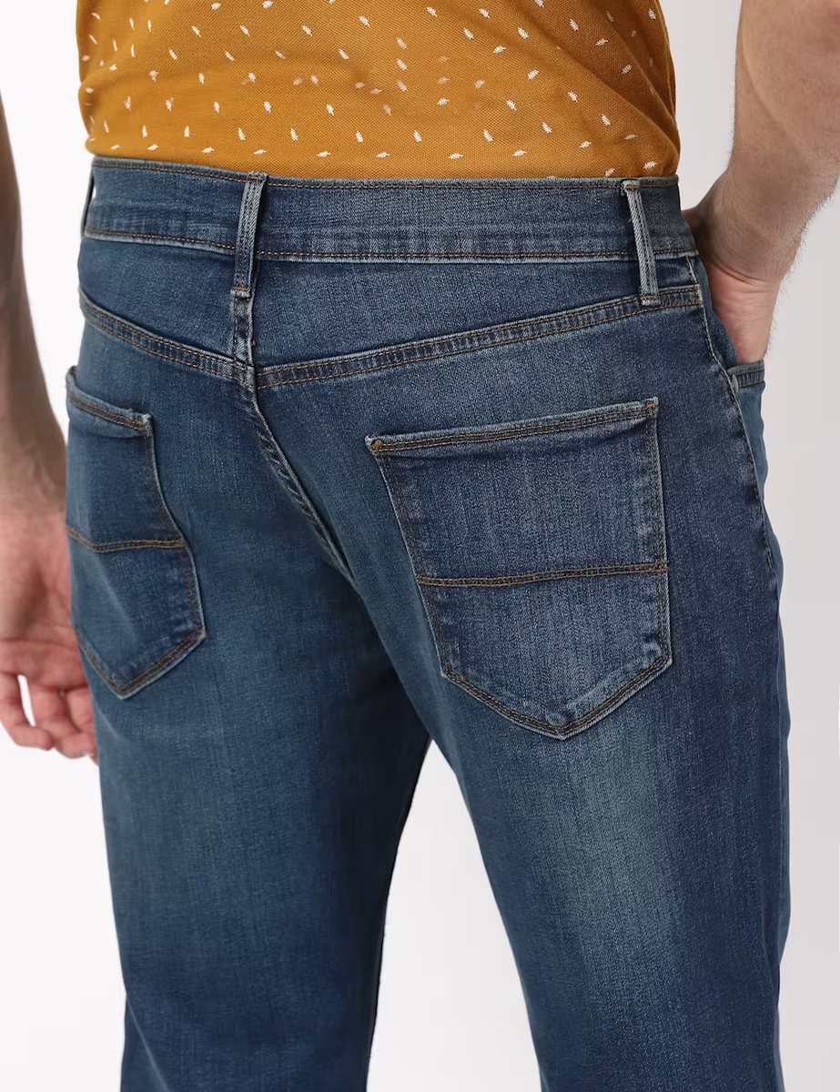 Marks & Spencer M&S Regular Comfort Stretch Straight Fit Light Blue - 3