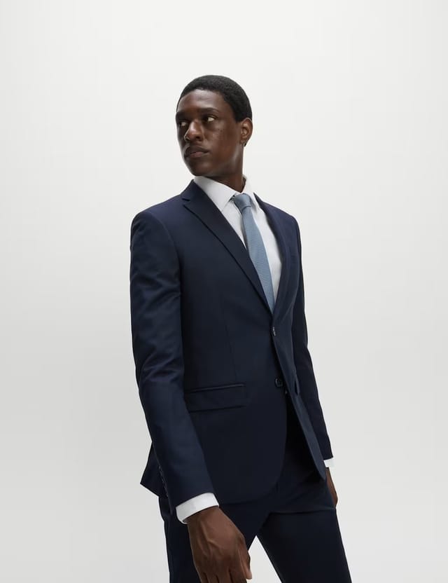 Marks & Spencer M&S Skinny Fit Stretch Ultimate Suit Jacket Navy - 3