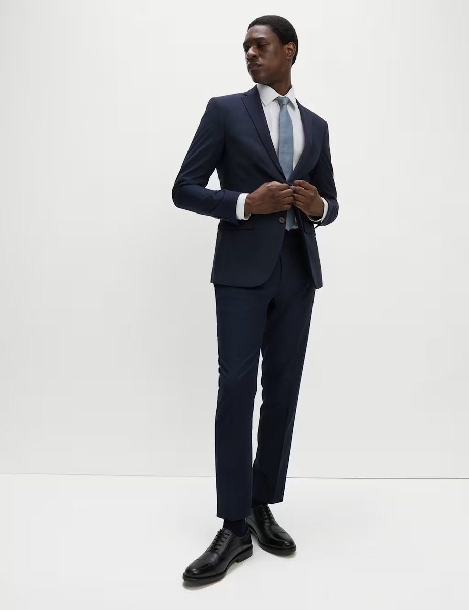 Marks & Spencer M&S Skinny Fit Stretch Ultimate Suit Jacket Navy - 4