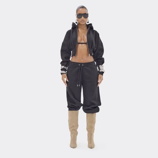 EGO Drawstring Waist Wide Leg Joggers In Black, Women's Size UK 4 - 2