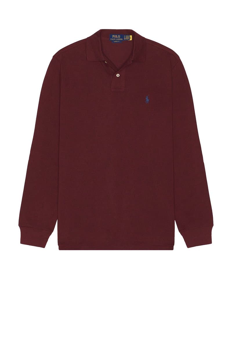 revolve Polo Ralph Lauren Long Sleeve Mesh Polo in Wine Heather
