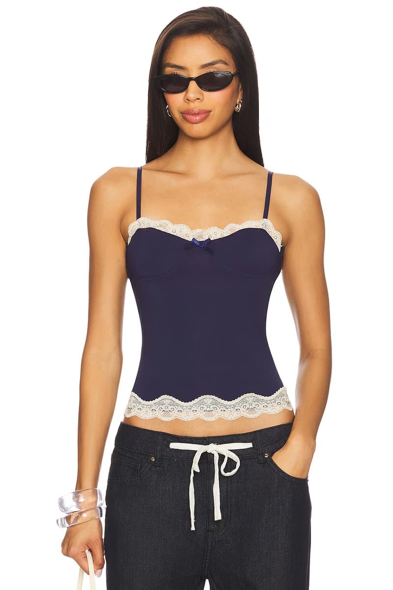revolve Revolve Deep Sea Cami Top with Lace Detail
