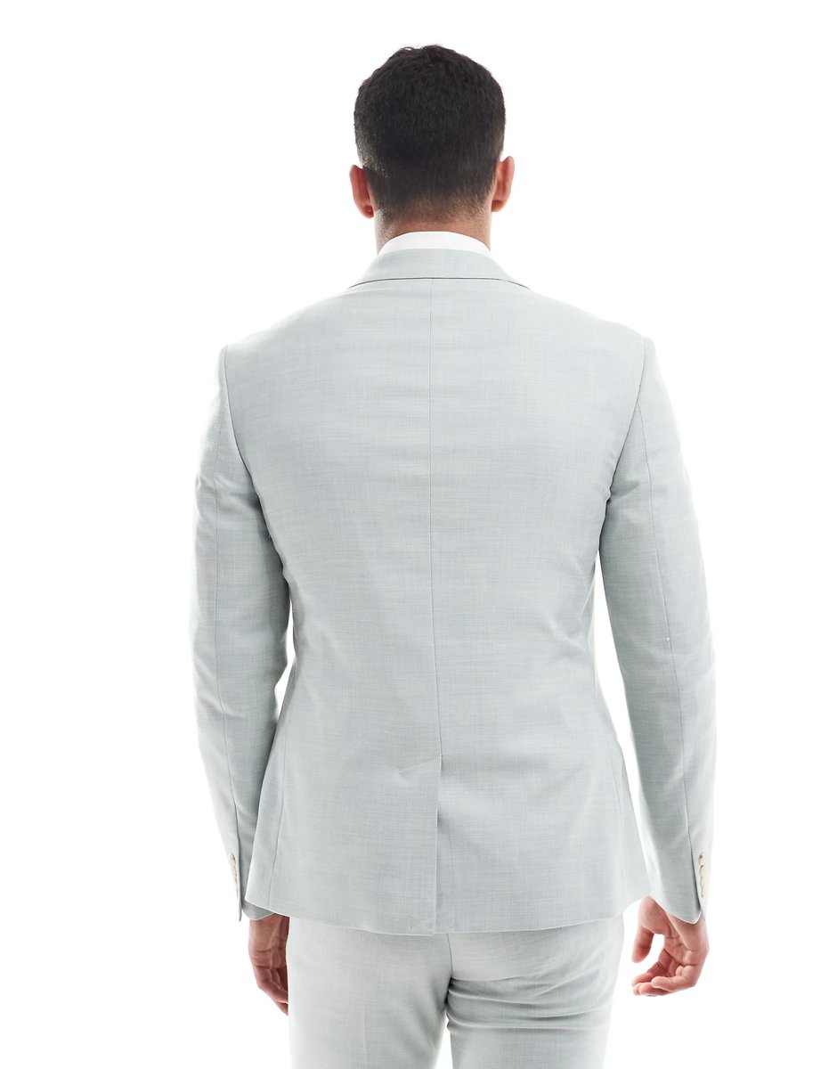 ASOS River Island skinny suit jacket in light green - 2