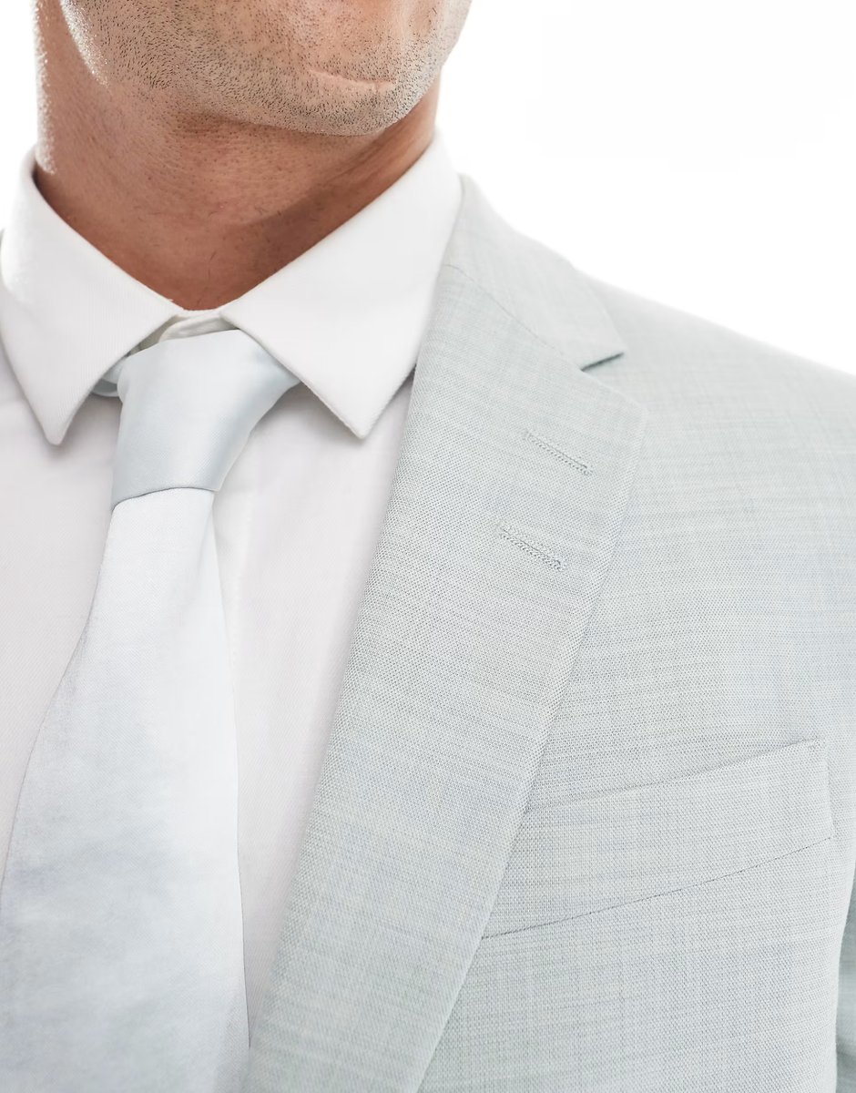 ASOS River Island skinny suit jacket in light green - 3