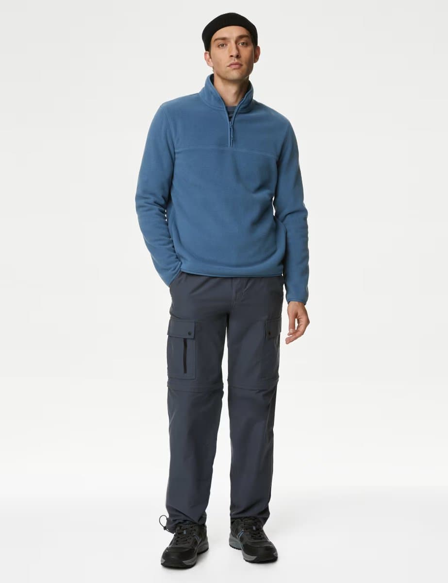 Marks & Spencer M&S Half Zip Micro Fleece Steel Blue