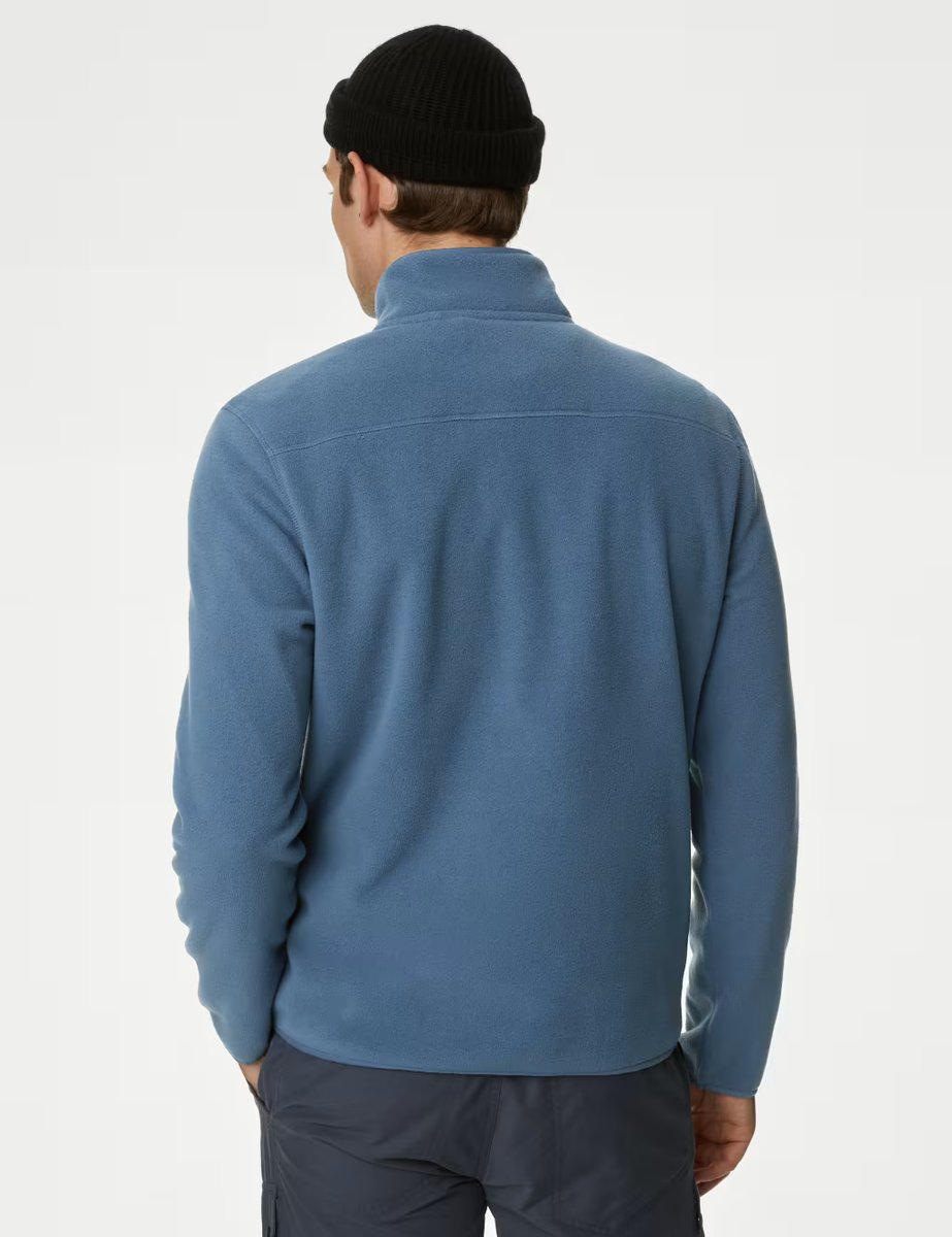 Marks & Spencer M&S Half Zip Micro Fleece Steel Blue - 4