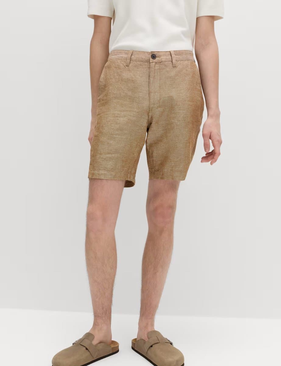 Marks & Spencer M&S Rich Amber Linen Blend Chino Shorts
