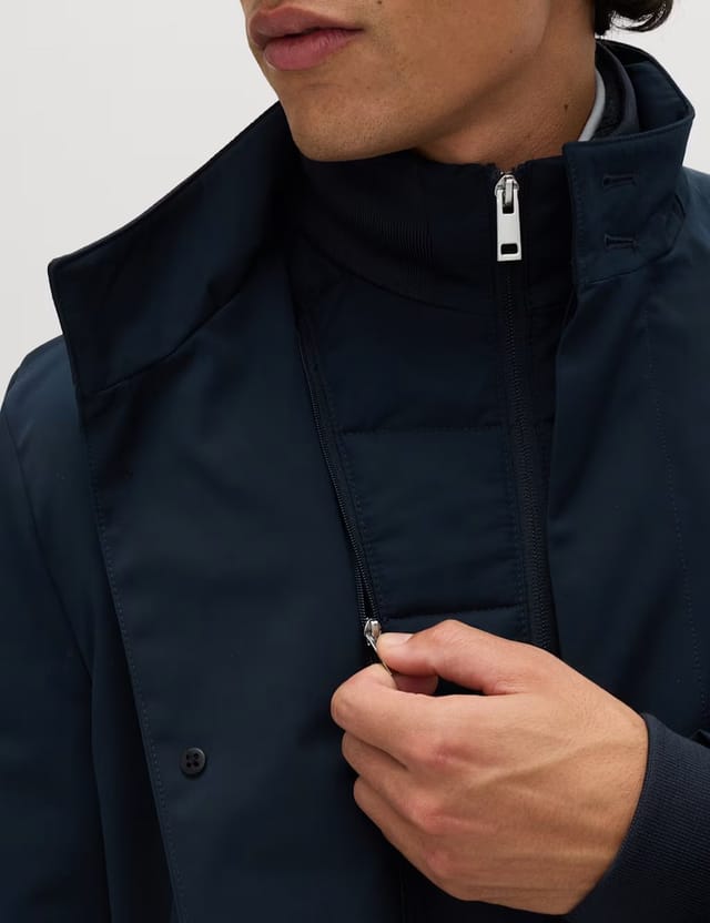 Marks & Spencer M&S Funnel Neck Mac with Stormwear™ Navy - 2
