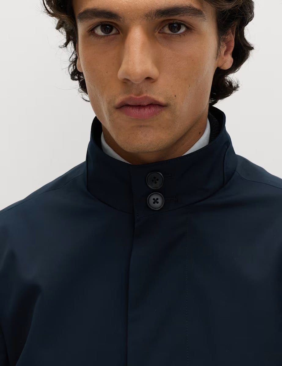 Marks & Spencer M&S Funnel Neck Mac with Stormwear™ Navy - 4