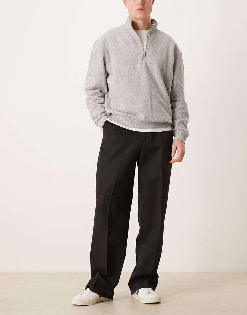 ASOS ASOS DESIGN smart wide leg trousers with elasticated waist in black - 1