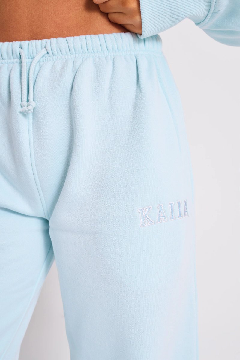 Kaiia Kaiia Logo Wide Leg Joggers Light Blue - 4