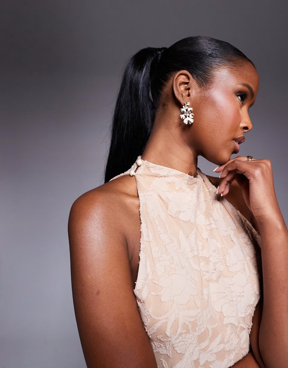 ASOS ASOS DESIGN sleeveless with asymmetric skirt devore mini dress in stone - 3