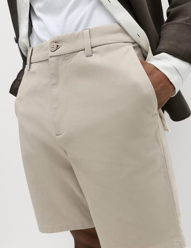 Marks & Spencer M&S Ultimate Stretch Chino Shorts Pebble - 2