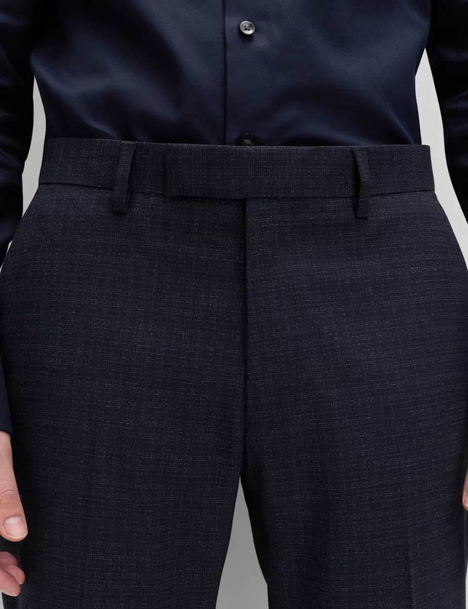 Marks & Spencer M&S Skinny Fit Textured Stretch Suit Trousers Navy - 3