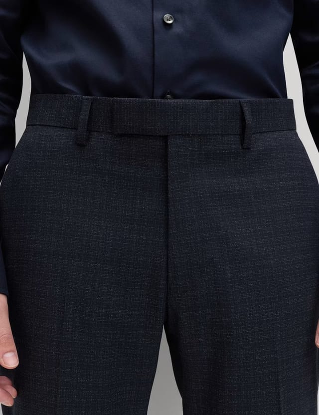 Marks & Spencer M&S Skinny Fit Textured Stretch Suit Trousers Navy - 3