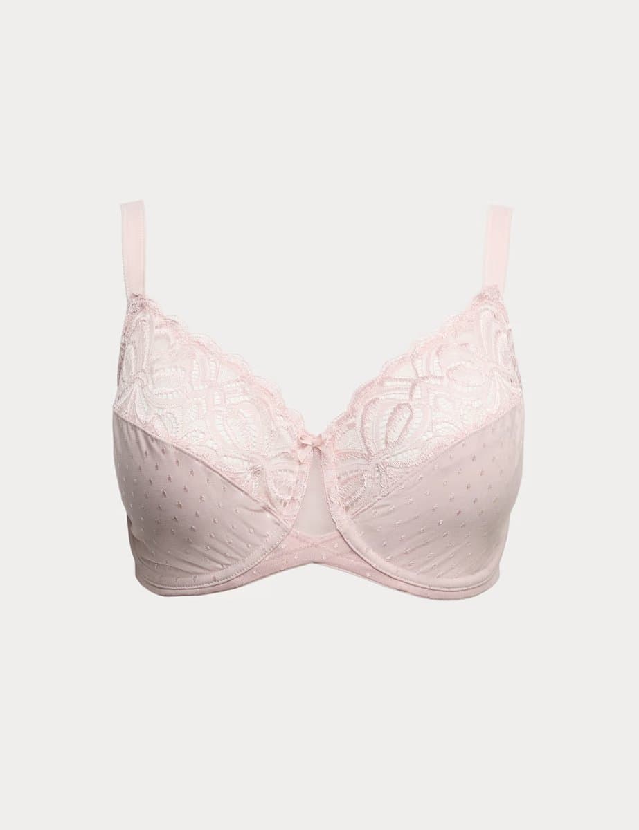 Marks & Spencer M&S Amelia Lace Wired Minimiser Bra (C-H) Cool Pink