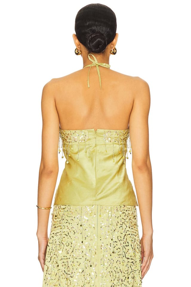 revolve Yasmin Hand Beaded Halter Neck Top - 3