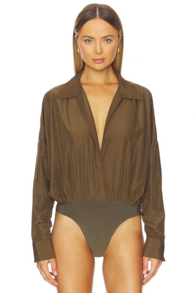 revolve x REVOLVE Super Oversized Boyfriend Shirt Bodysuit - 2