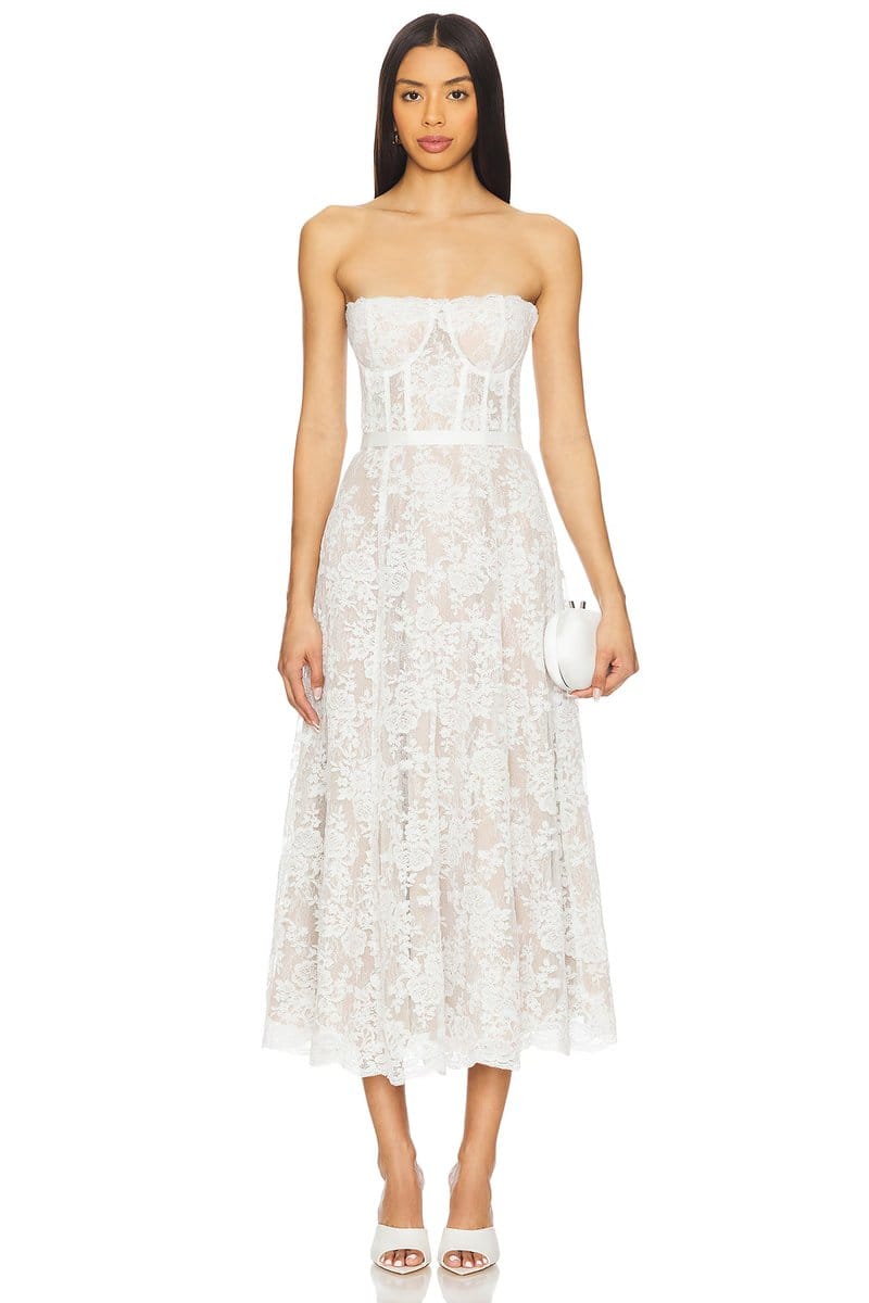 sexy short white dress Everly by Velvi Ivory Ivory / XSmall Color option:Black Imagine stepping out in clover Street Style Women's Midi