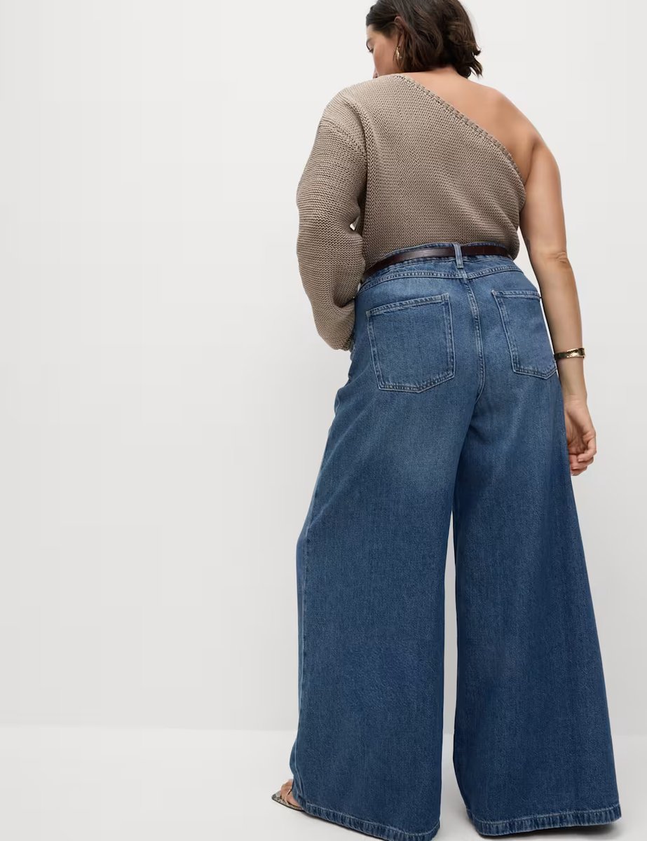 Marks & Spencer M&S Lyocell™ Blend Wide Palazzo Leg Jeans Dark Indigo - 4