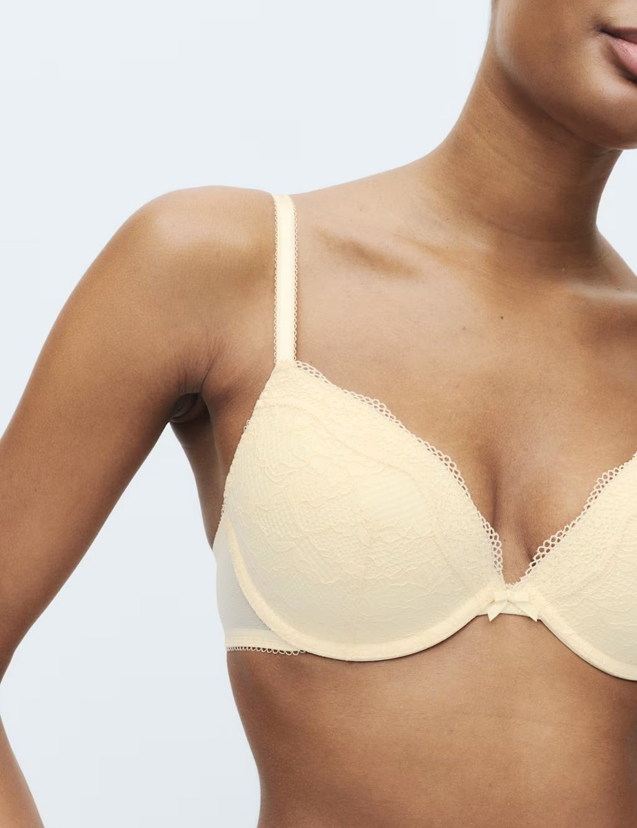 Marks & Spencer M&S 2 Pack Jasmine Lace Wired Plunge Bras (A-E) Dark Cream - 2