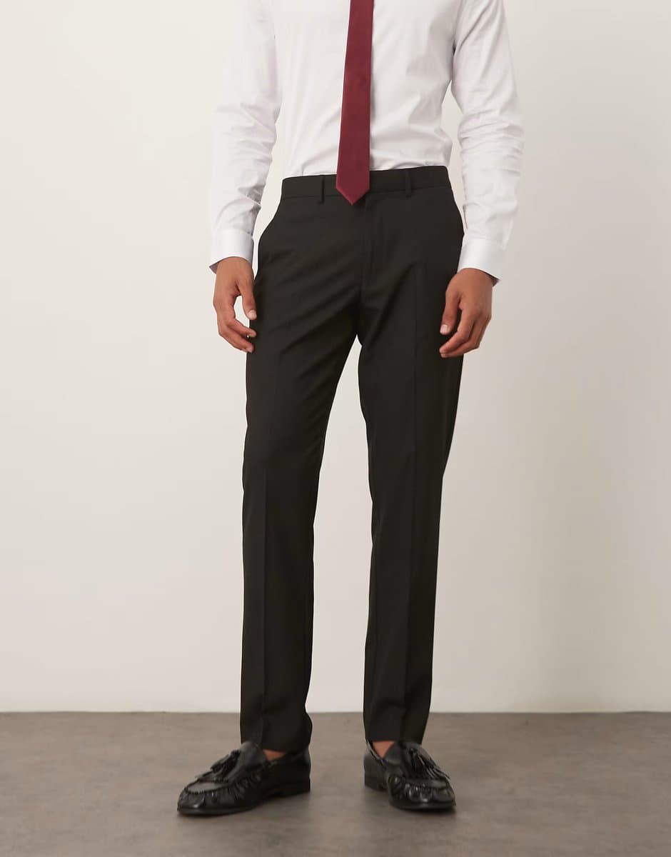 ASOS ASOS DESIGN slim suit trousers in black