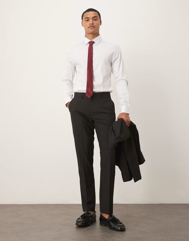ASOS ASOS DESIGN slim suit trousers in black - 2