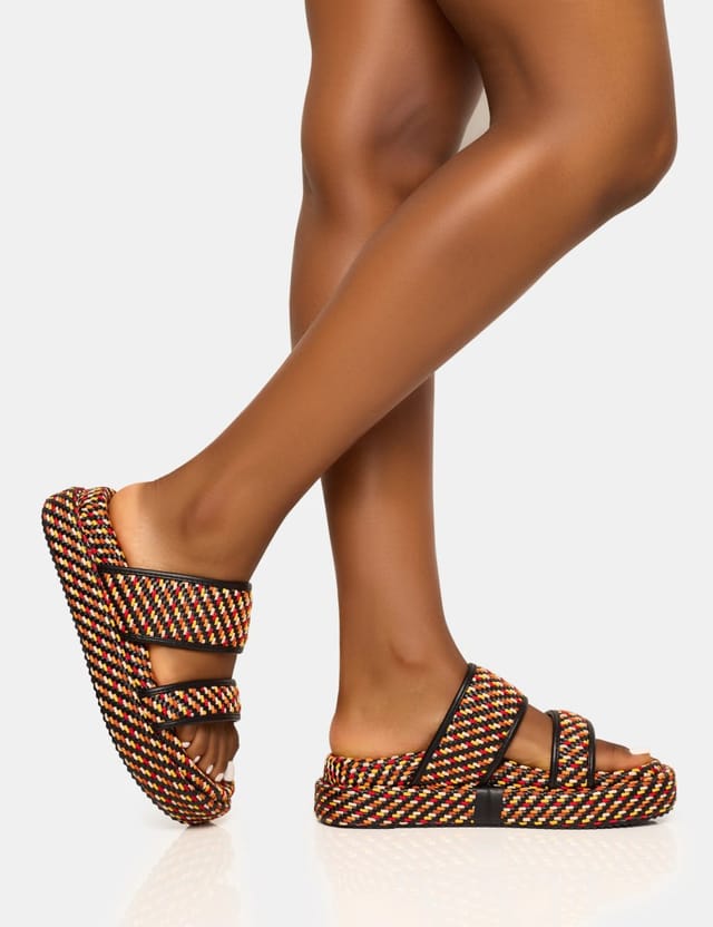 Public Desire Cierra Multi Double Strap Patterned Platform Sandal - 2