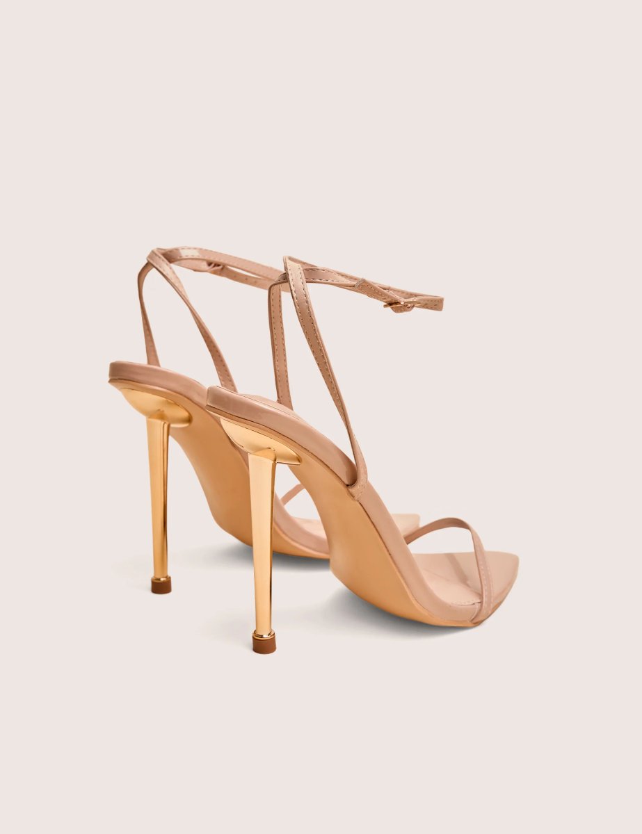 Public Desire Legacy Nude Barely There Pointed Toe Gold Stiletto Heels - 3