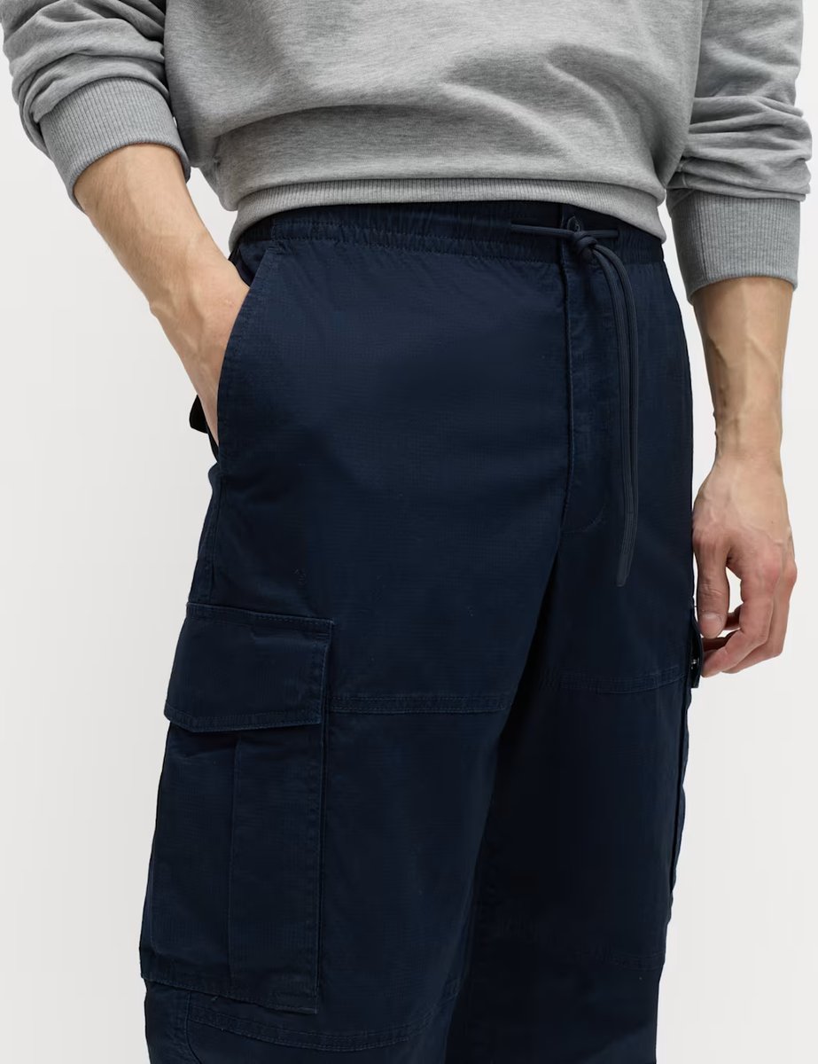 Marks & Spencer M&S Slim Fit Ripstop Cargo Trousers Navy - 2