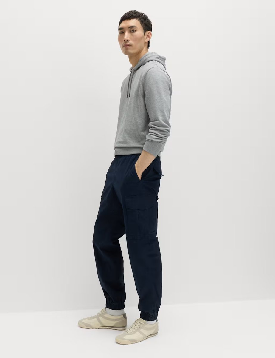 Marks & Spencer M&S Slim Fit Ripstop Cargo Trousers Navy - 4