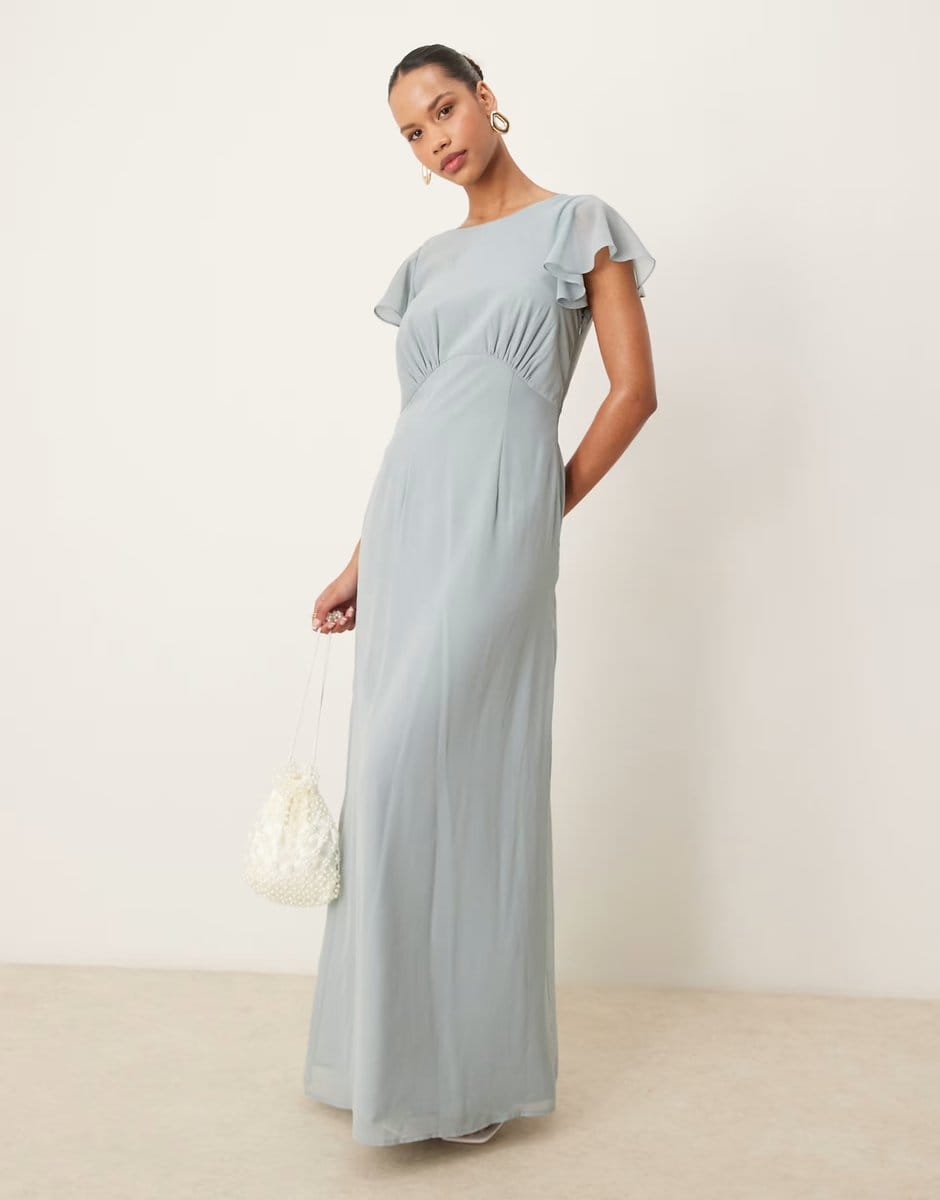 ASOS Anaya Cowl back maxi dress in cloud blue - 4