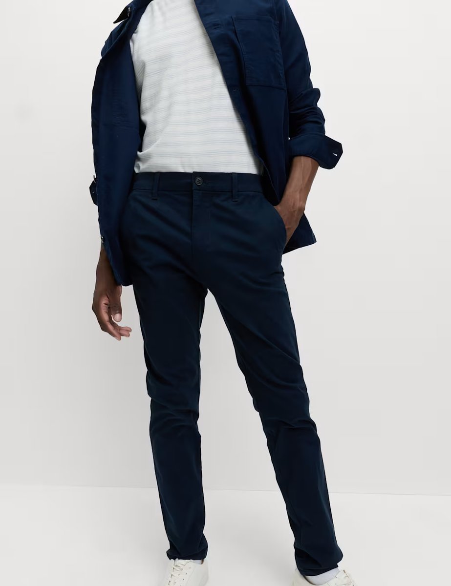 Marks & Spencer M&S 2 Pack Slim Fit Stretch Chinos Navy - 4