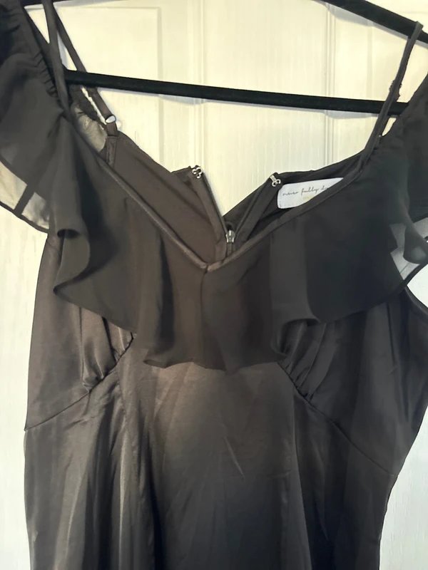 Never Fully Dressed Black satin frill never fully dressed midi dress - 3