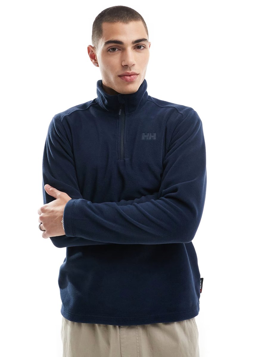 ASOS Helly Hansen Daybreaker 1/2 zip fleece in navy - 1
