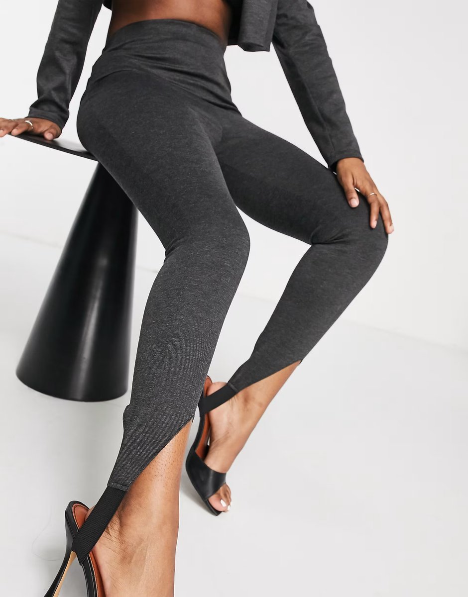 ASOS ASOS DESIGN jersey ponte super model skinny stirrup suit trouser in charcoal - 3