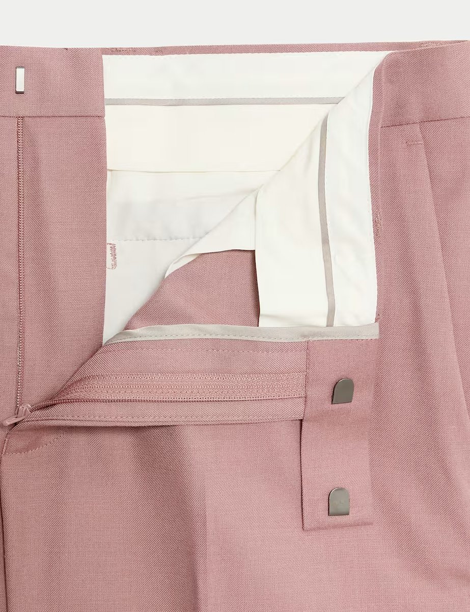 Marks & Spencer M&S Slim Fit Stretch Ultimate Suit Trousers Dusky Rose - 2