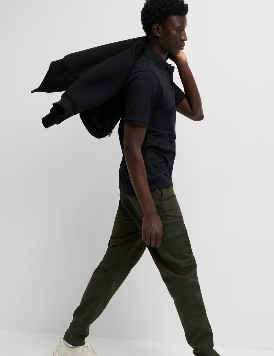 Marks & Spencer M&S Ultimate Regular Fit Pique Polo Shirt Black - 3